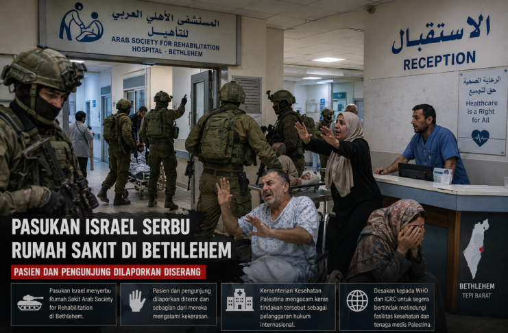 Tentara Zionis Serbu RS di Bethlehem, Pasien dan Pengunjung Alami Kekerasan